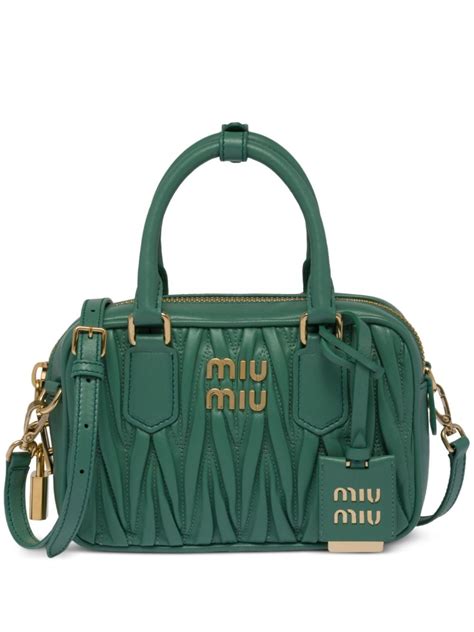 miu miu crystal embellished matelassé leather bag|Black Matelassé Nappa Leather Mini.